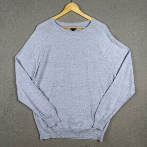 J. Crew Sweater Mens Size Large Light Blue Raglan Sleeve Lightweight Pullover